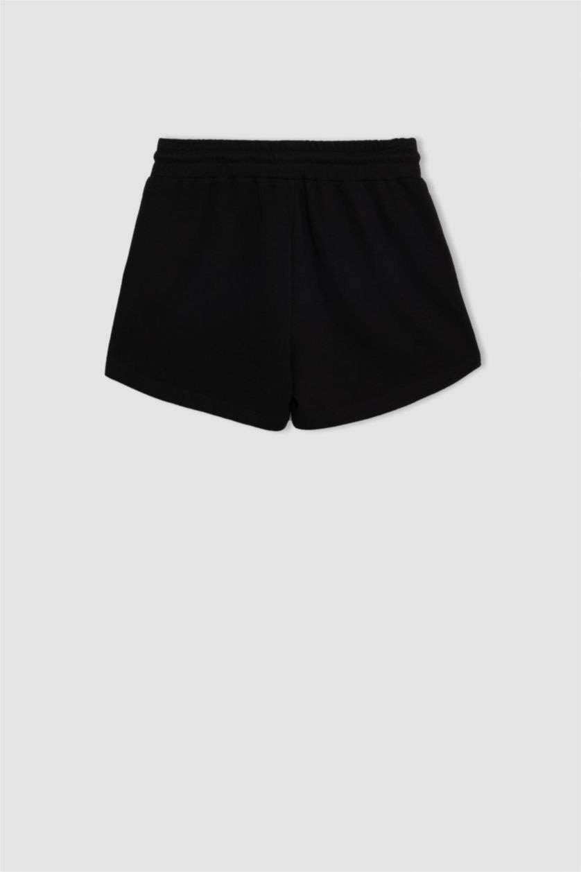 WOMAN Black Regular Fit Normal Waist Regular Hem Bermuda