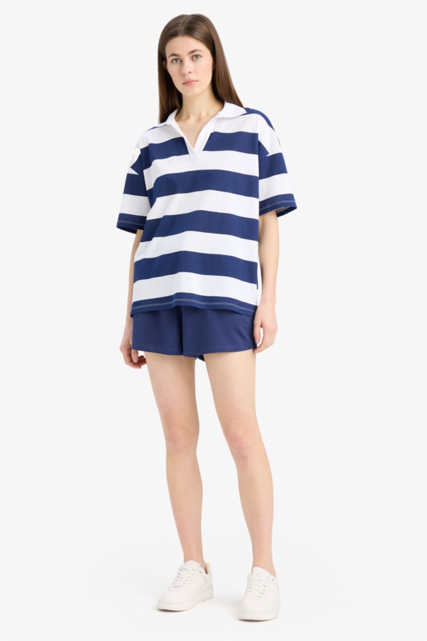 Woman NAVY Regular Fit Regular Waist Tied Shorts
