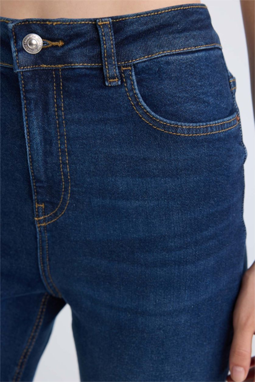 WOMAN Dark Blue Skinny Fit High Waist Ankle Length Jeans