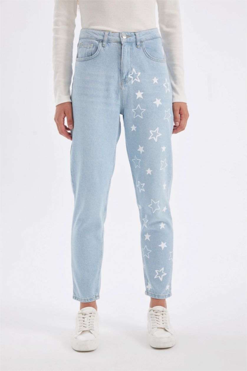 WOMAN Blue Lina Mom Fit High Waist Ankle Length Jeans