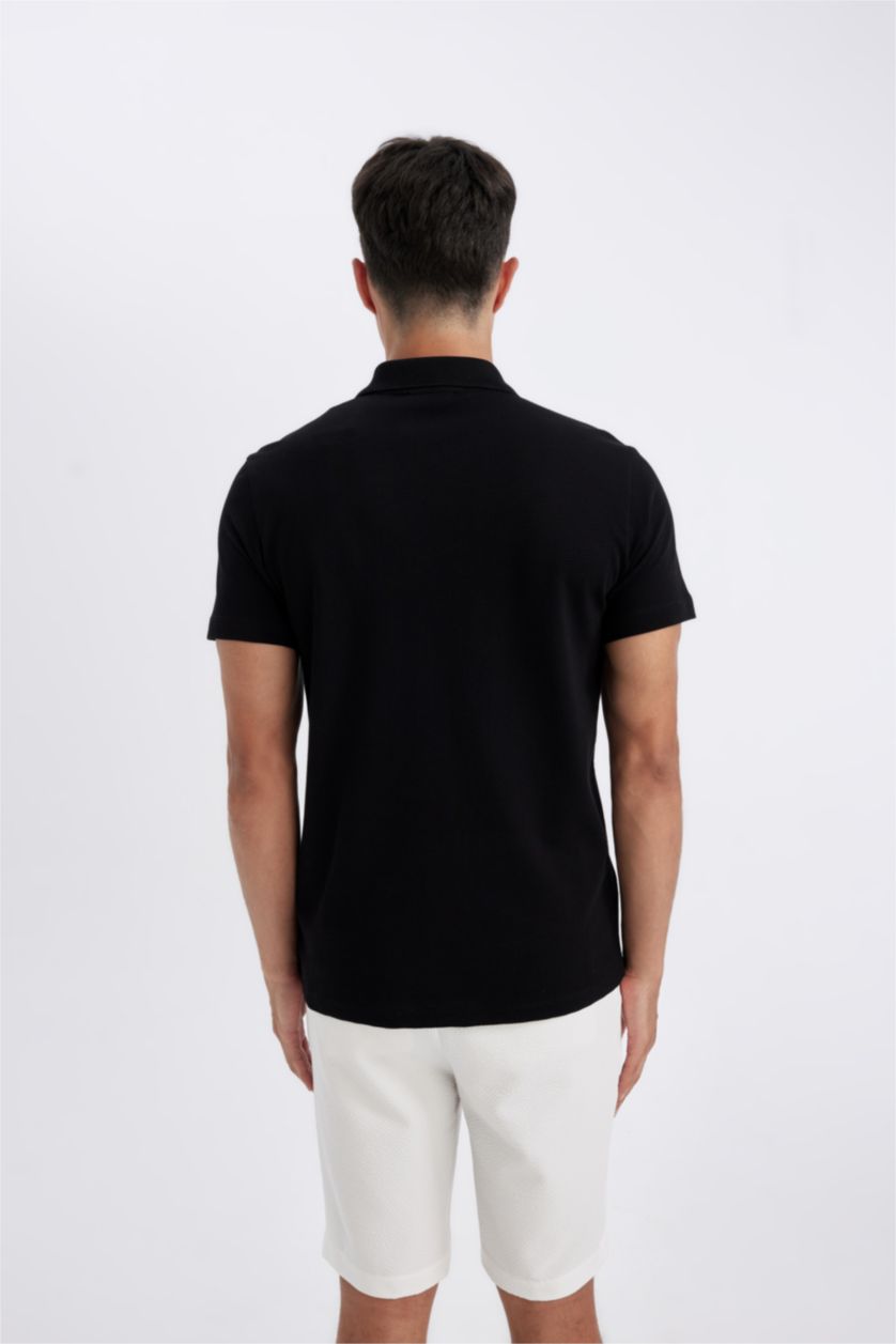 MAN Black Slim Fit Polo T-Shirt