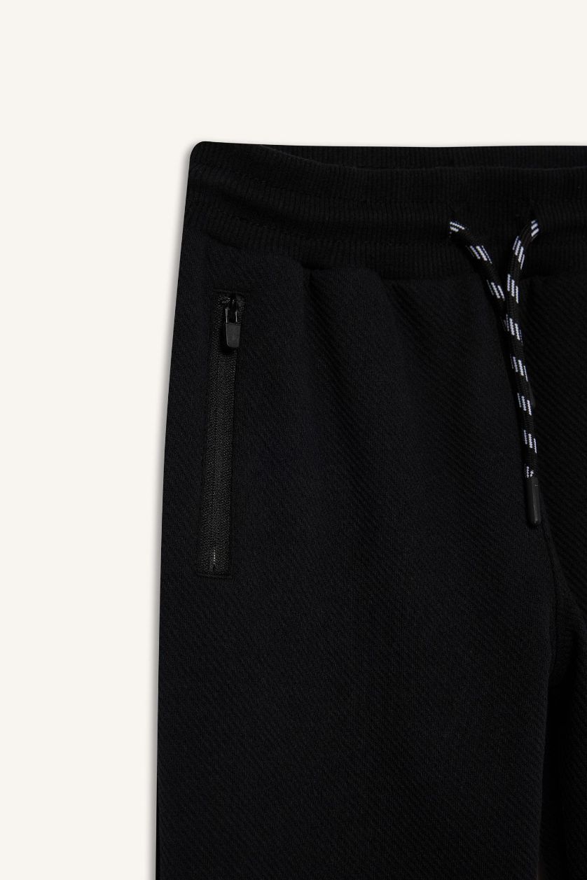 Erkek Çocuk - Genç Erkek Siyah Erkek Çocuk Siyah Beli Paçası Lastikli Cepli Jogger Okul Eşofman Altı