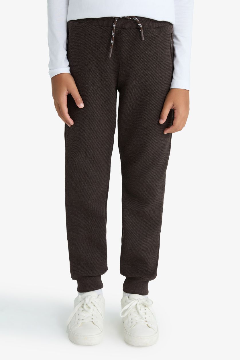 Erkek Çocuk - Genç Erkek Kahve Beli Paçası Lastikli Cepli Jogger Eşofman Altı Erkek Çocuk