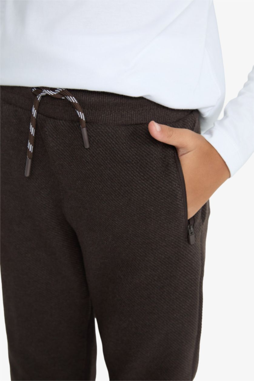 Erkek Çocuk - Genç Erkek Kahve Beli Paçası Lastikli Cepli Jogger Eşofman Altı Erkek Çocuk
