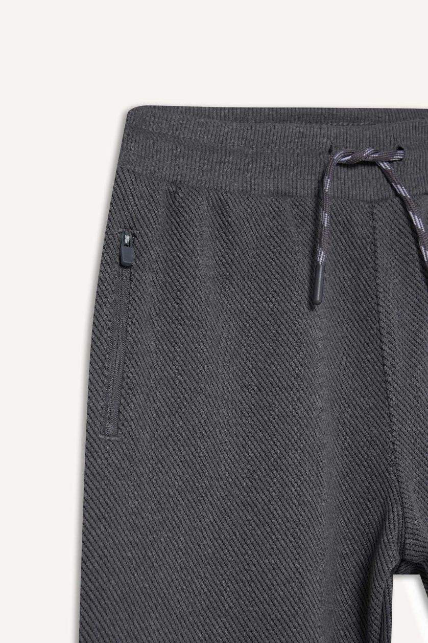 Erkek Çocuk - Genç Erkek Gri Melanj Beli Paçası Lastikli Cepli Jogger Eşofman Altı Erkek Çocuk