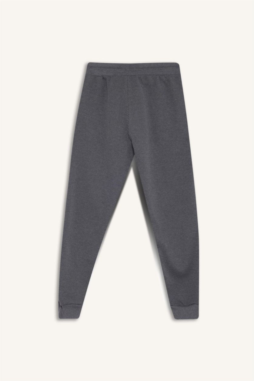 Erkek Çocuk - Genç Erkek Gri Melanj Beli Paçası Lastikli Cepli Jogger Eşofman Altı Erkek Çocuk