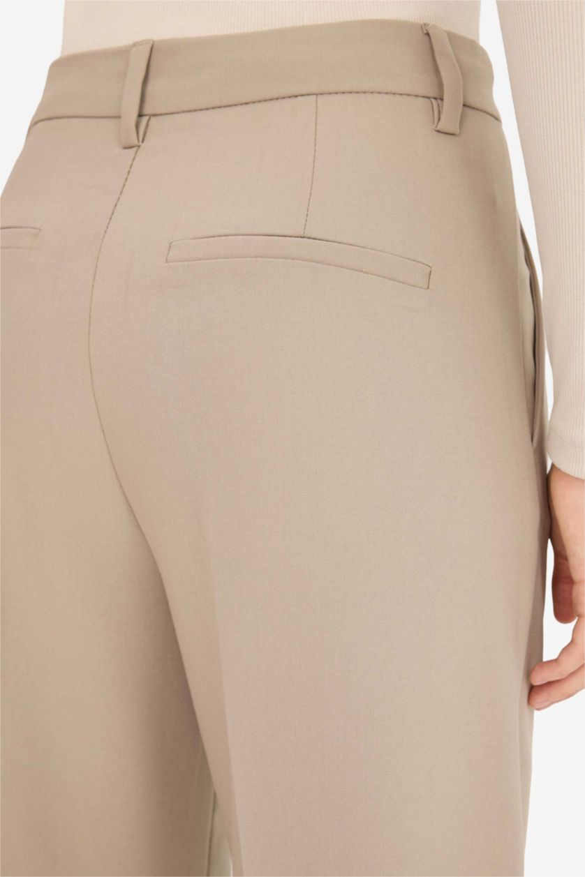 Женщины Визон High Waist Wide Leg Trousers