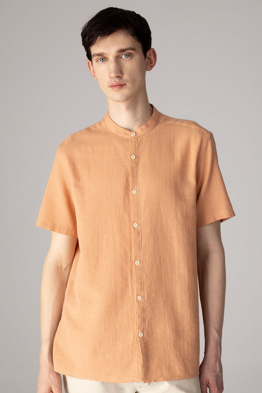 رجال بني فاتح قميص نص ردن  قطن قصة عادية بياخة عالية