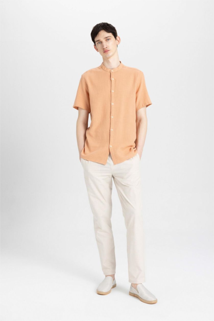 رجال بني فاتح قميص نص ردن  قطن قصة عادية بياخة عالية