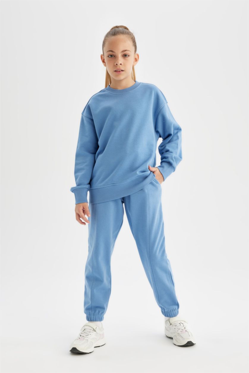 بنات أزرق بنطلون بجامة رياضي بناتي للمدرسة