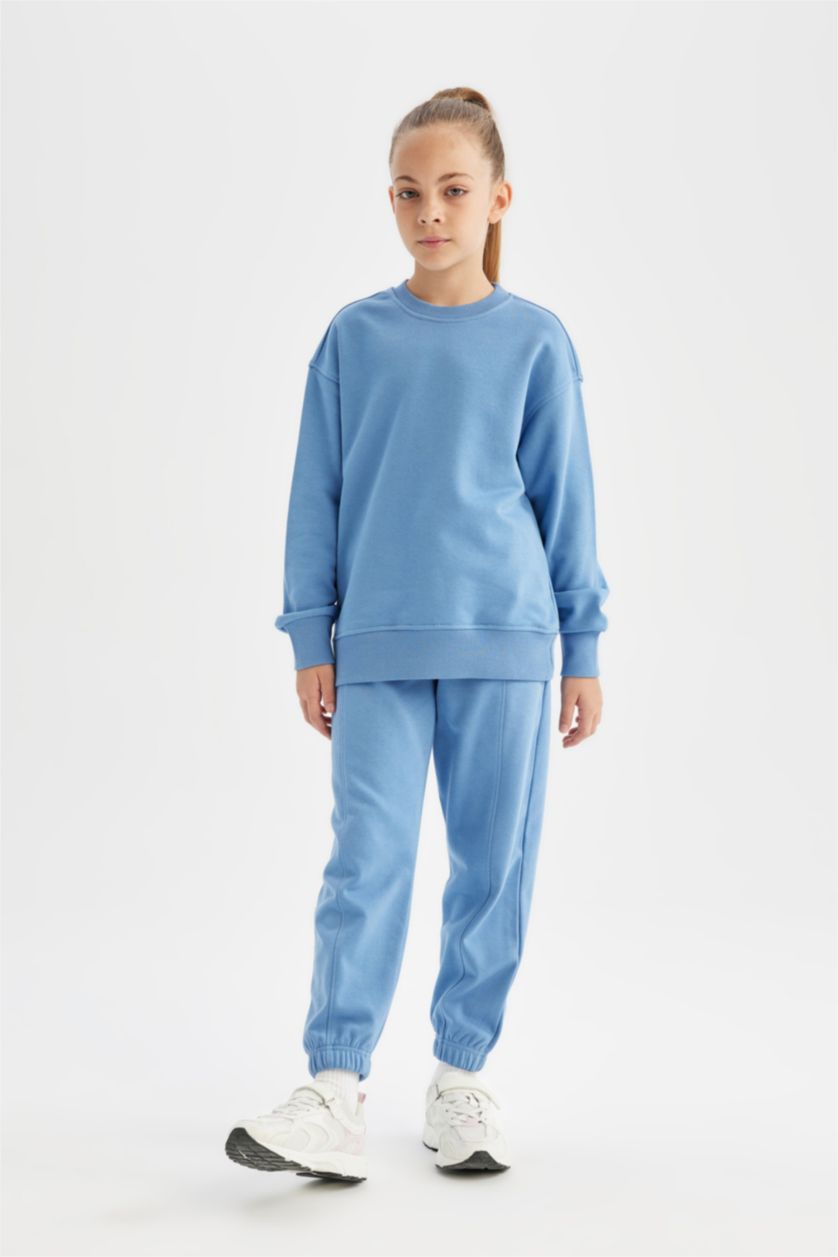 بنات أزرق بنطلون بجامة رياضي بناتي للمدرسة