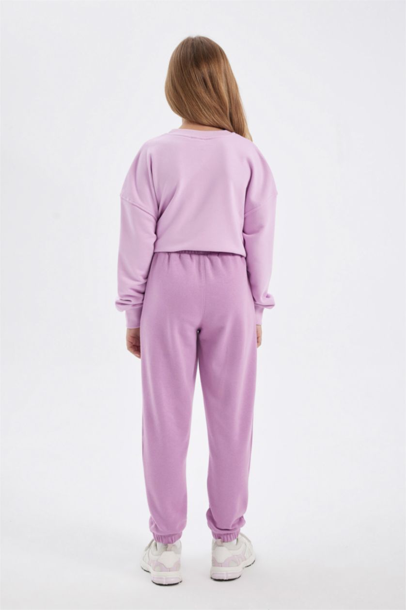 بنات أرجواني بنطلون بجامة رياضي بناتي للمدرسة