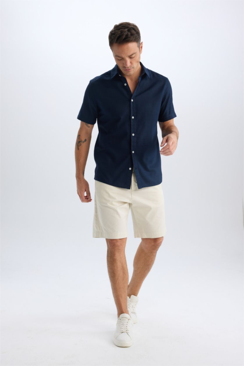 MAN Ecru Regular Fit Gabardine