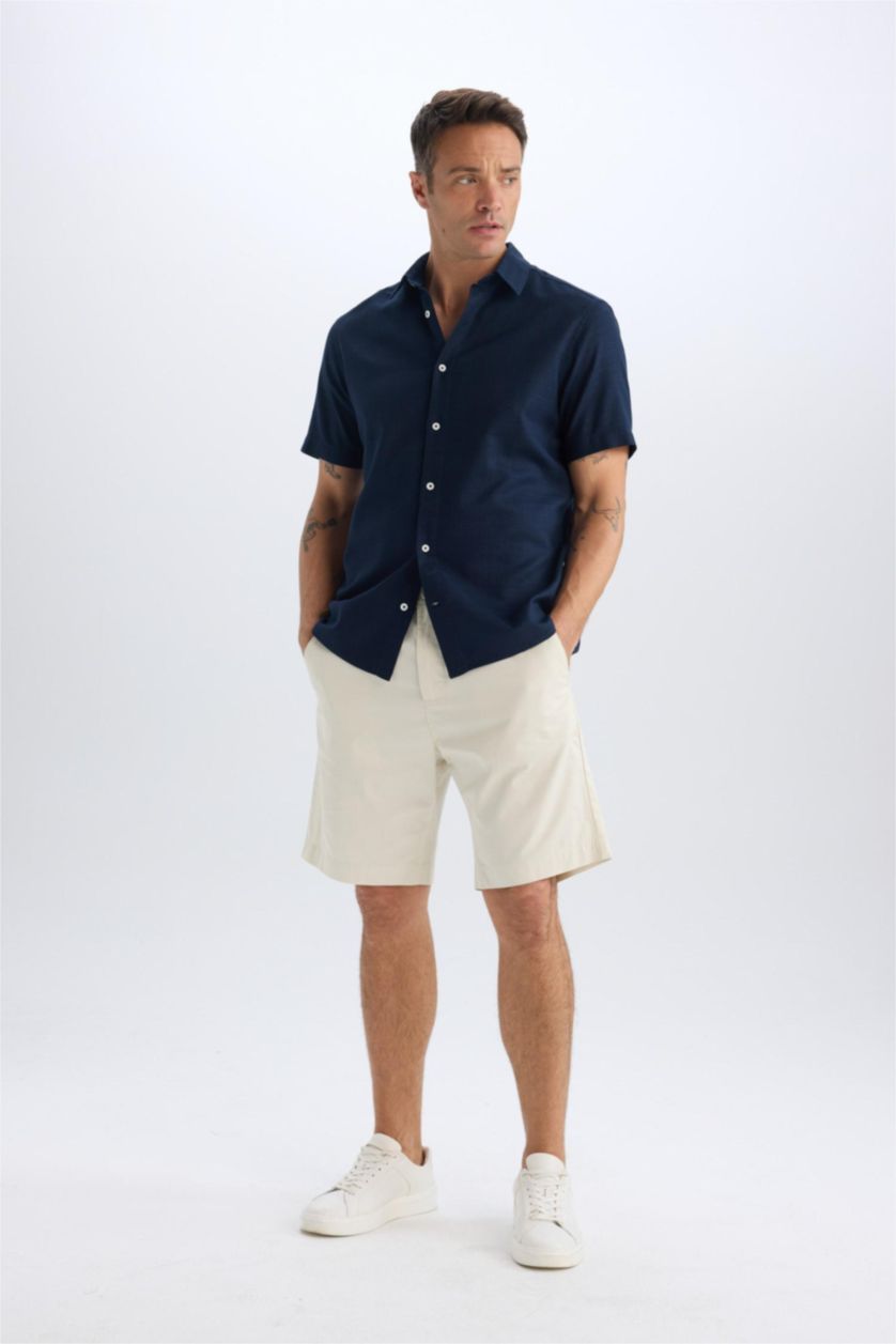 MAN Ecru Regular Fit Gabardine