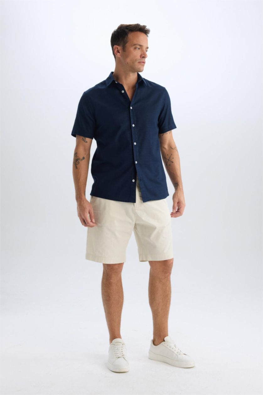 MAN Ecru Regular Fit Gabardine