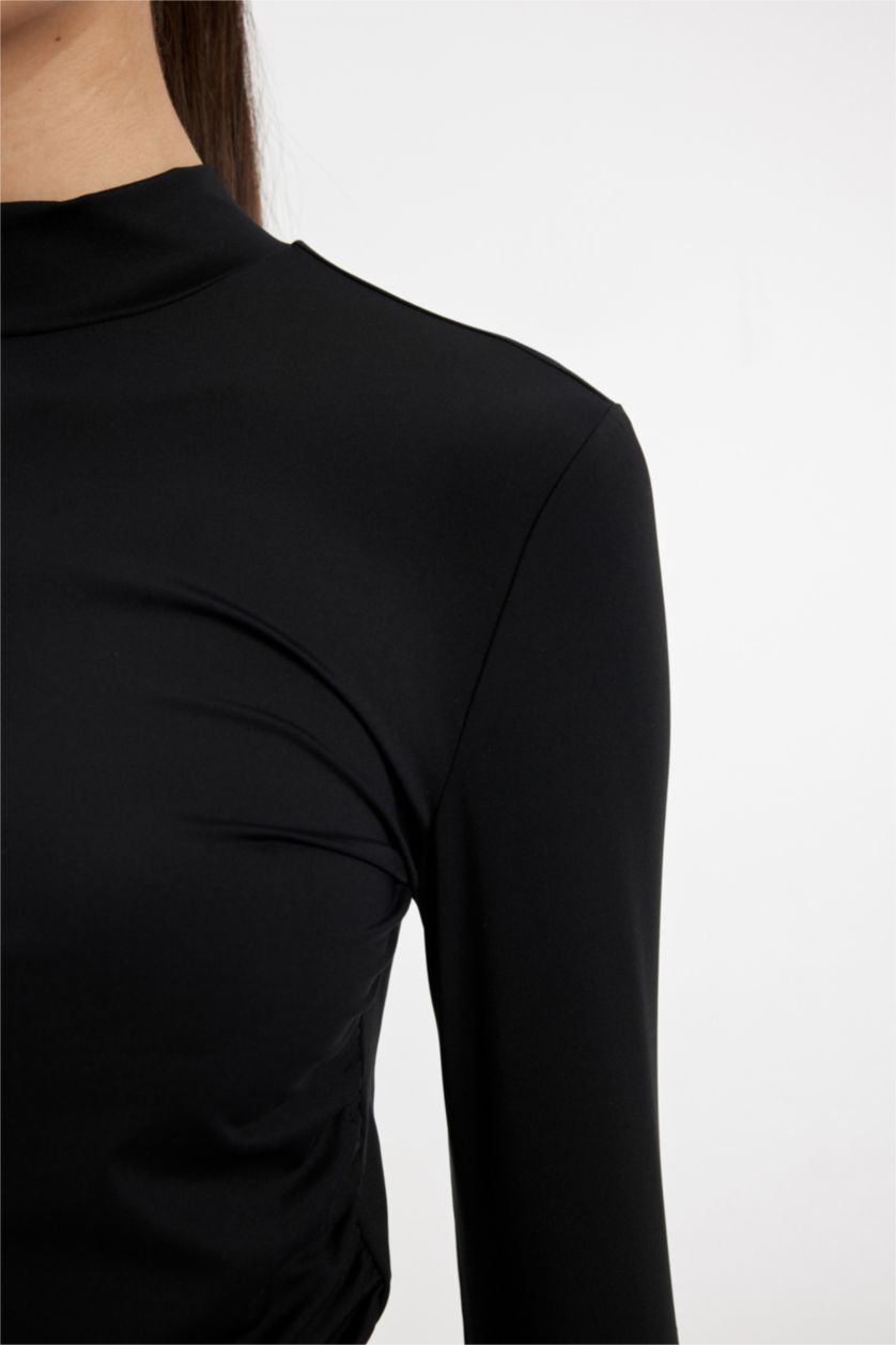 Женщины Черный Футболка приталенного кроя