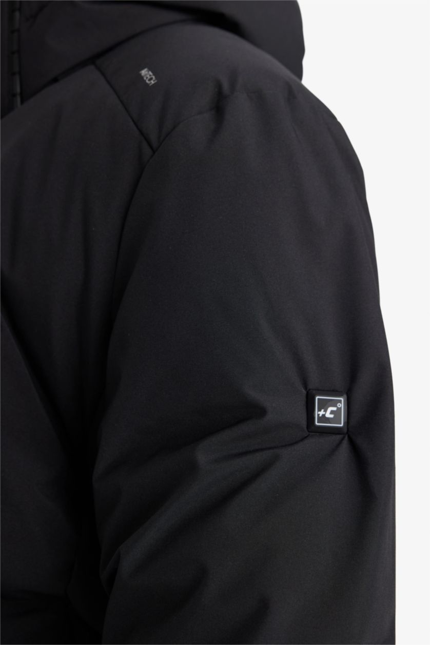 MAN Black Water Repellent Zipper Puffer Jacket