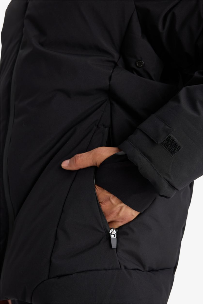 MAN Black Water Repellent Zipper Puffer Jacket