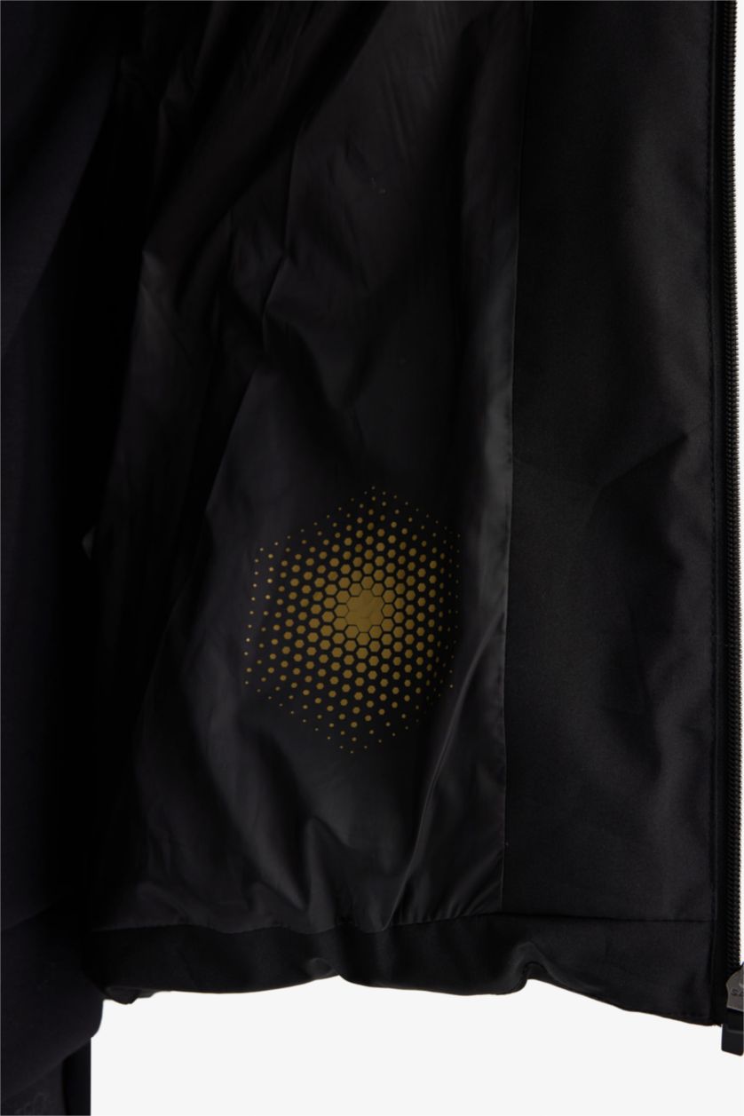 MAN Black Water Repellent Zipper Puffer Jacket