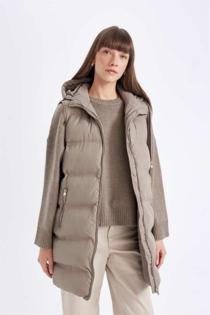 Әйелдерге Қоңыр бас киімді Жилет