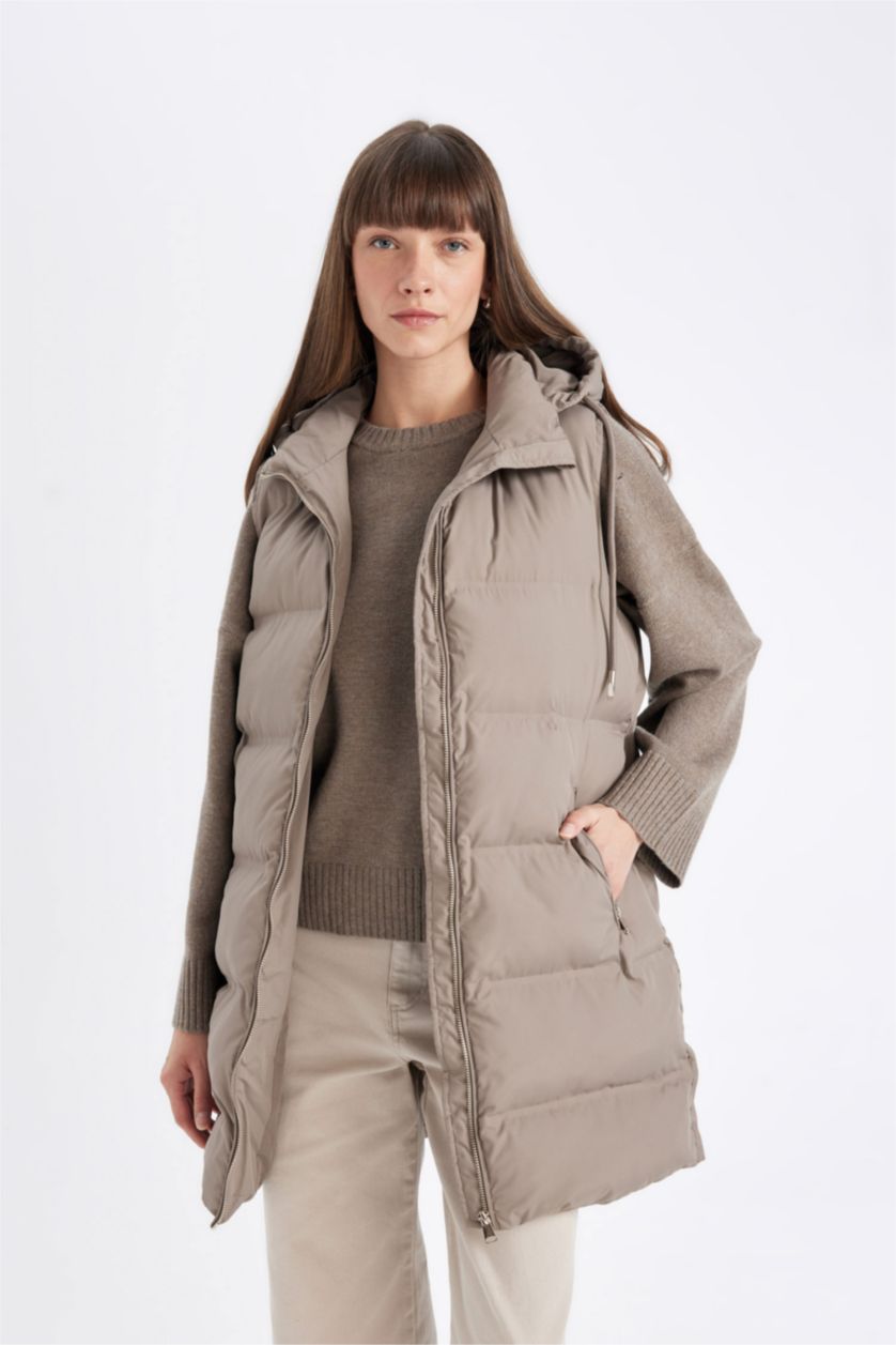 Әйелдерге Қоңыр бас киімді Жилет