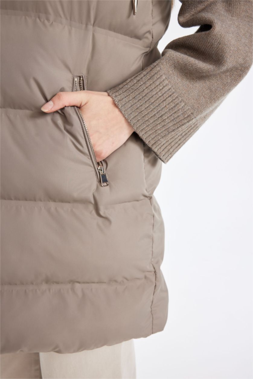 Әйелдерге Қоңыр бас киімді Жилет