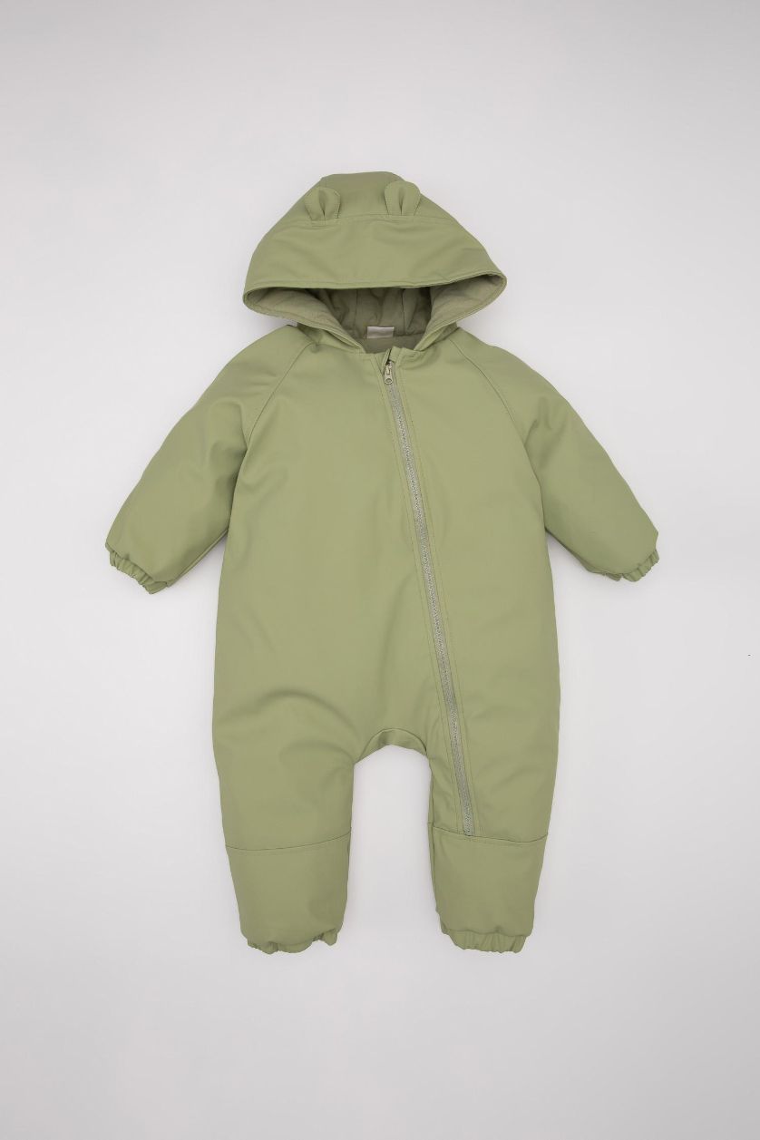 Baby Boy Light Khaki Baby Boy Waterproof Puffer Jacket
