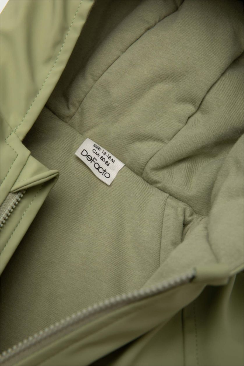 Baby Boy Light Khaki Baby Boy Waterproof Puffer Jacket