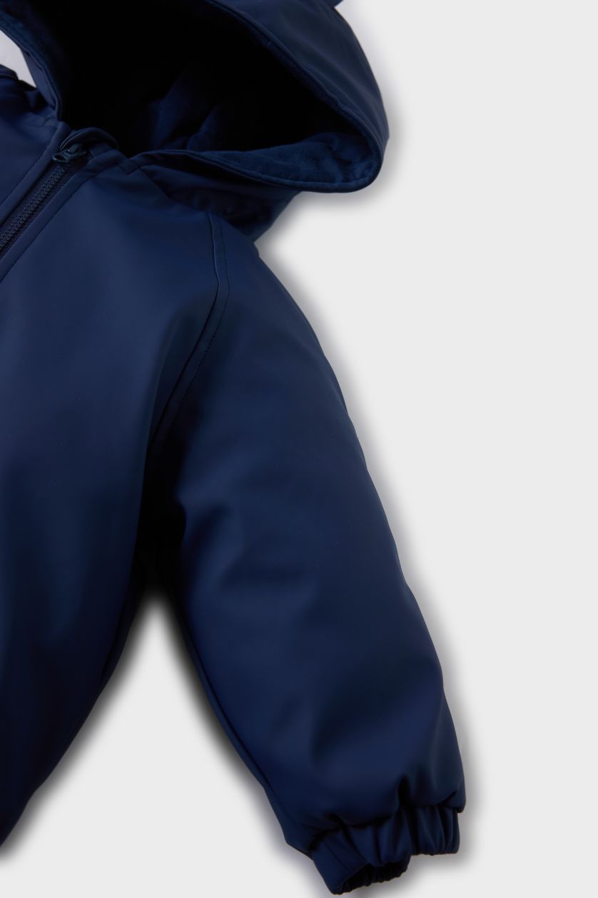 BABY BOY NAVY Baby Boy Waterproof Zippered Hooded Jumpsuit