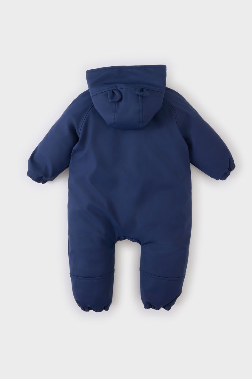 BABY BOY NAVY Baby Boy Waterproof Zippered Hooded Jumpsuit