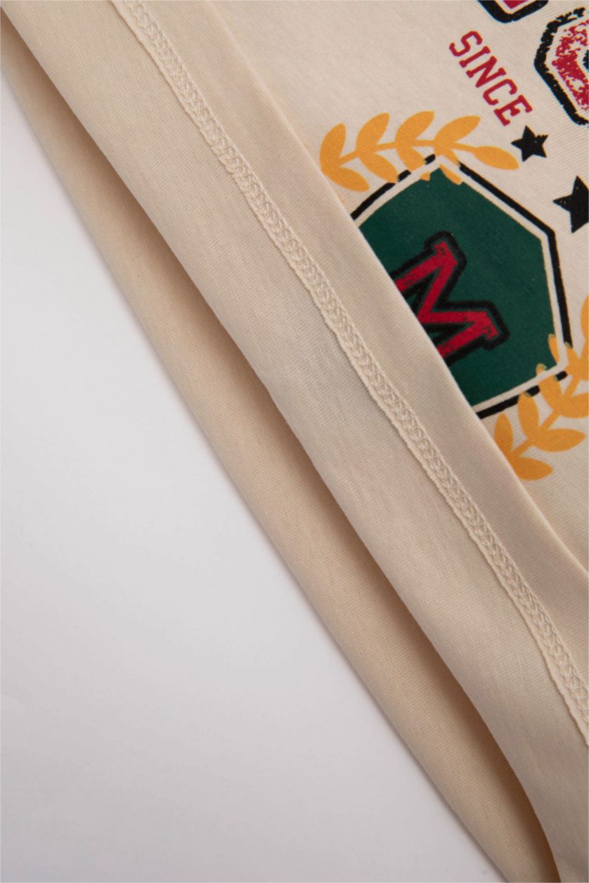 Erkek Bebek Bej Erkek Bebek 2'li Takım Disney Mickey & Minnie Penye Kısa Kollu Tişört Beli Lastikli Şort