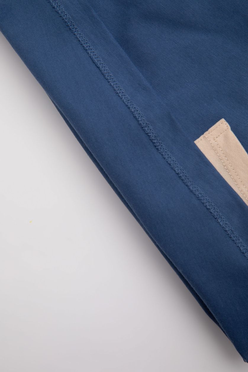 Baby Boy Indigo Baby Boy Crew Neck 3D Short Sleeve T-Shirt