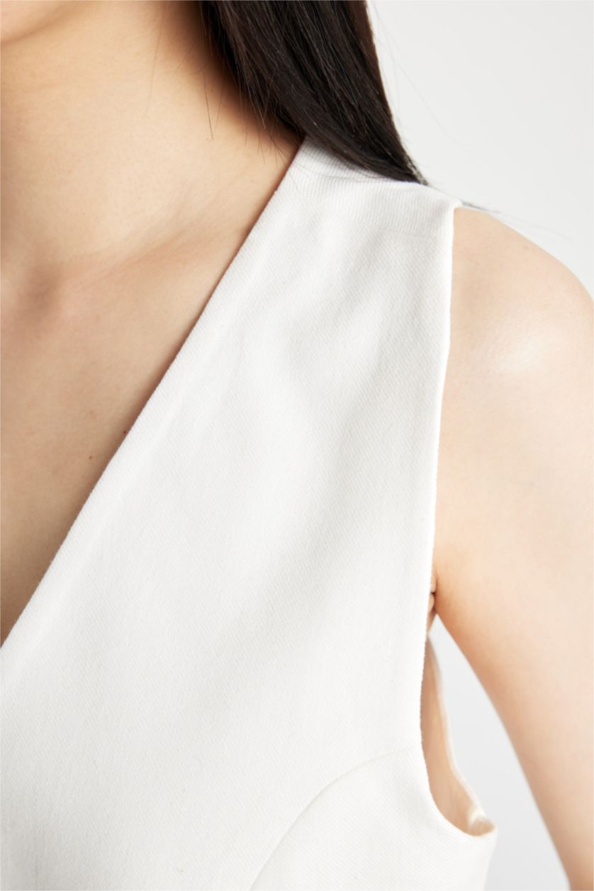 FEMME Écru Coton Coupe raccourcie