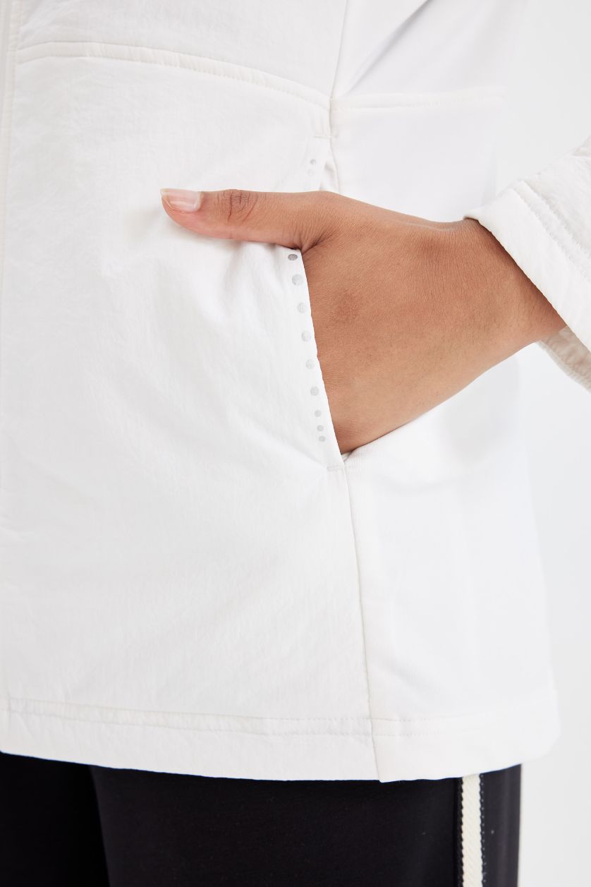 FEMME Blanc Veste imperméable à Capuche Coupe slim à fermeture zip de DeFacto Fit