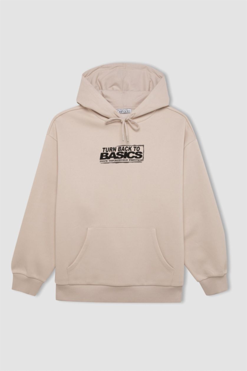 نساء بيج فاتح داكن Oversize Fit Thick Sweatshirt Fabric Sweatshirt