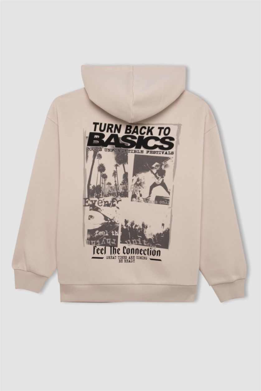 نساء بيج فاتح داكن Oversize Fit Thick Sweatshirt Fabric Sweatshirt
