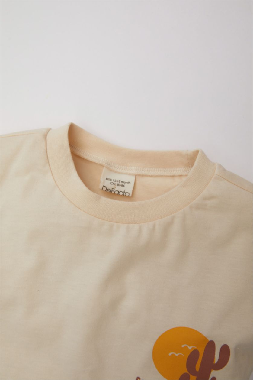 BÉBÉ GARÇON Beige T-Shirt à Manches Courtes imprimé pour Bébé Garçon