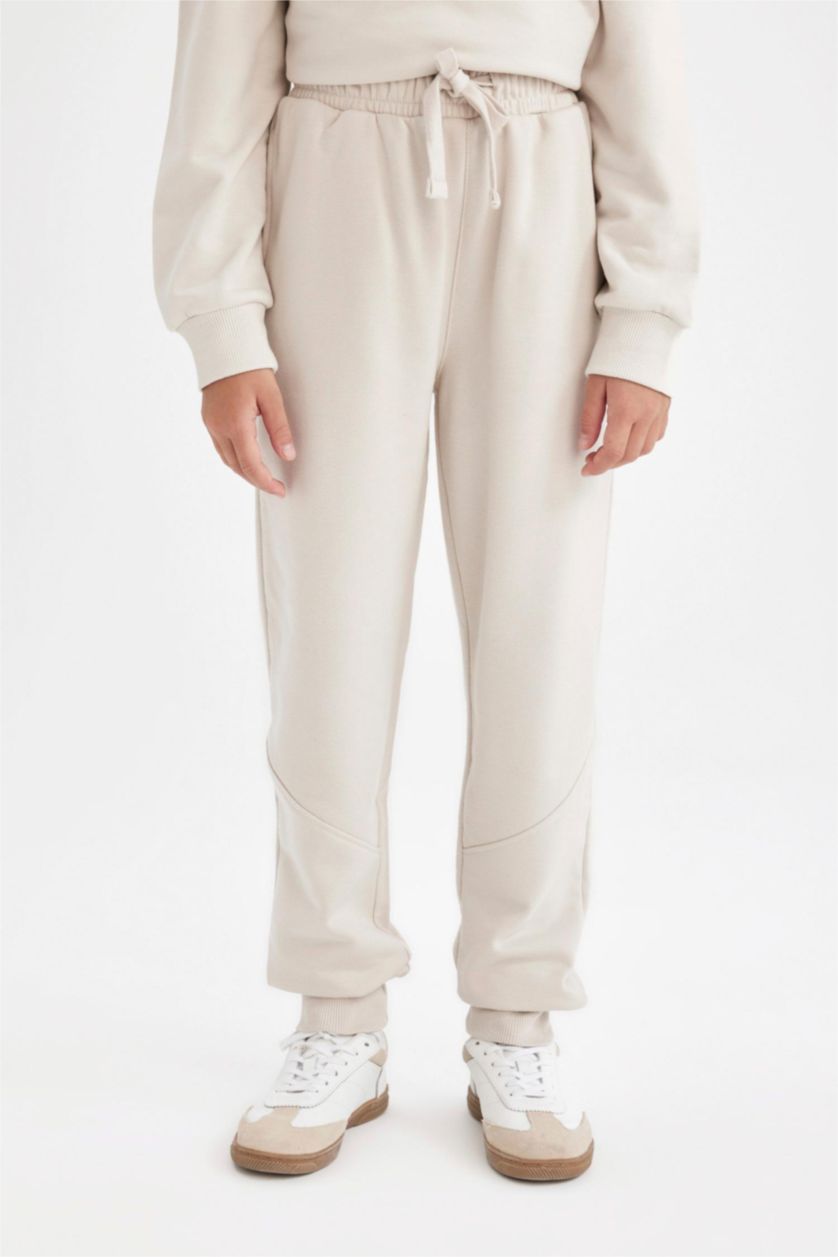 بناتي اللون الحجري بنطلون سويت بانتس بناتي للمدرسه