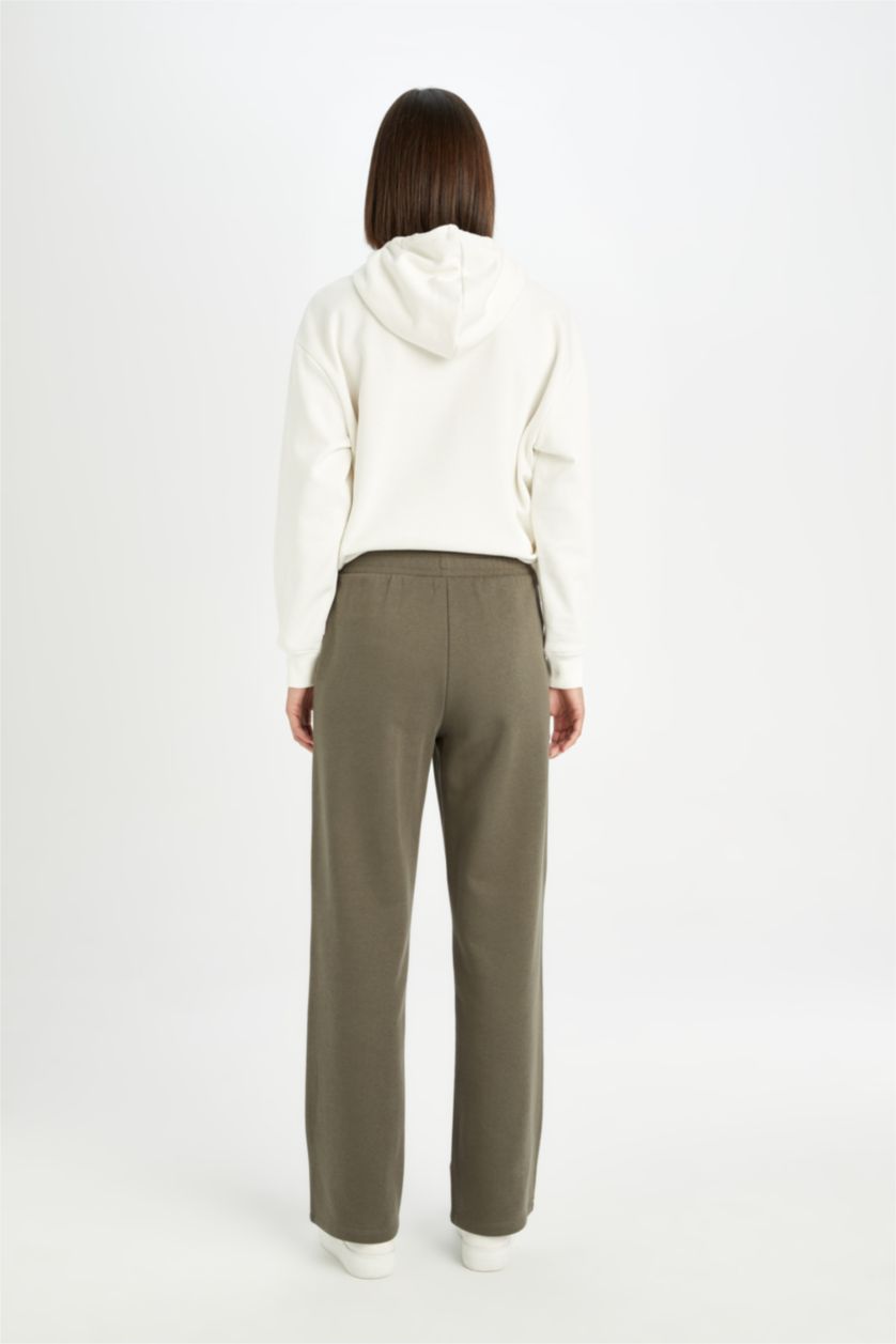 Женщины Темный хаки Штаны прямого кроя из плотной ткани