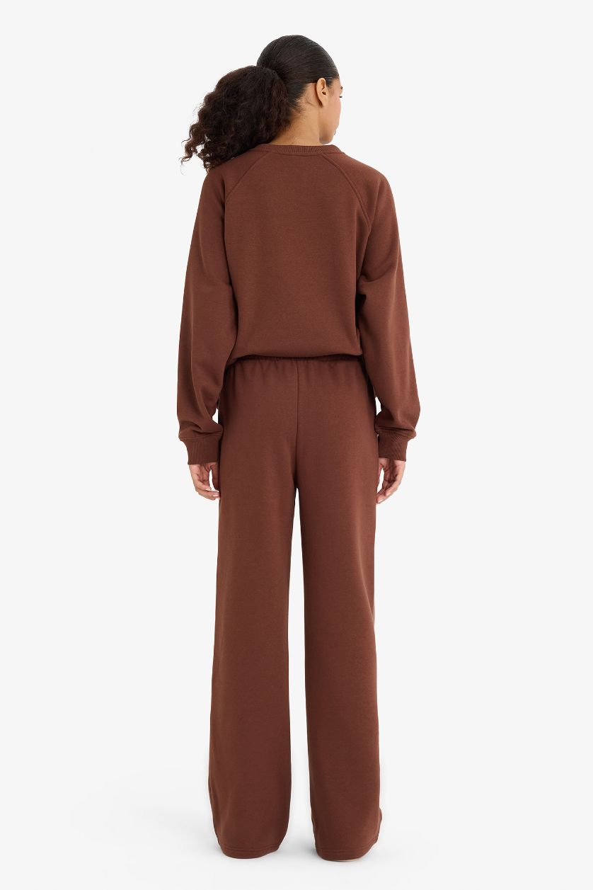 نساء بني بنطرون بجامة سادة ثقيل قصة مستقيمة بجيب