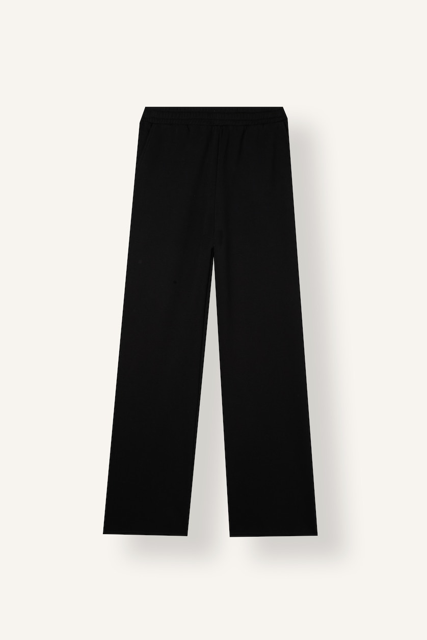 WOMAN Black Straight Fit Basic Thick Fabric Trousers