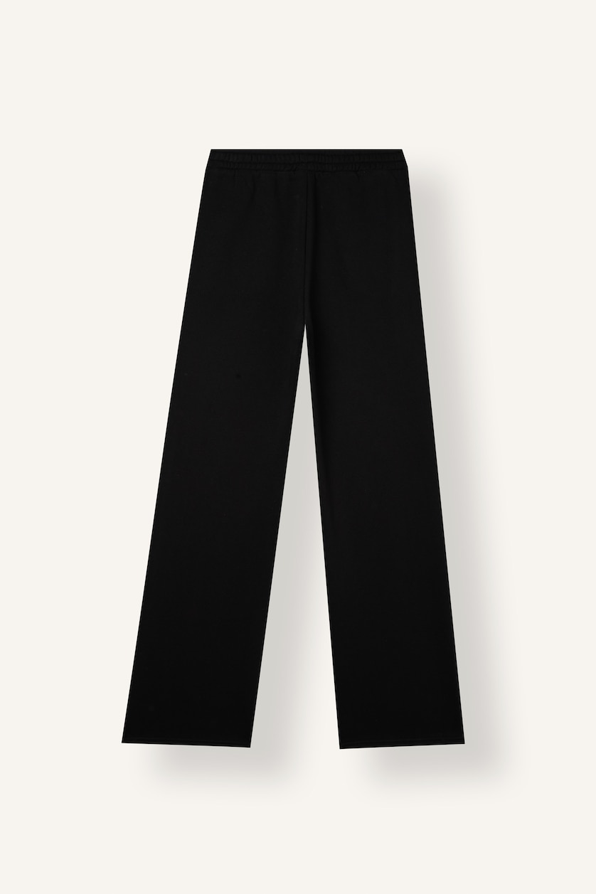 WOMAN Black Straight Fit Basic Thick Fabric Trousers