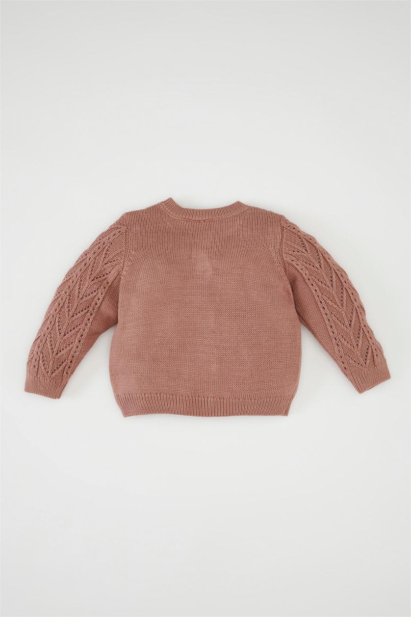 BABY GIRL Rose Baby Girl Crew Neck Cardigan