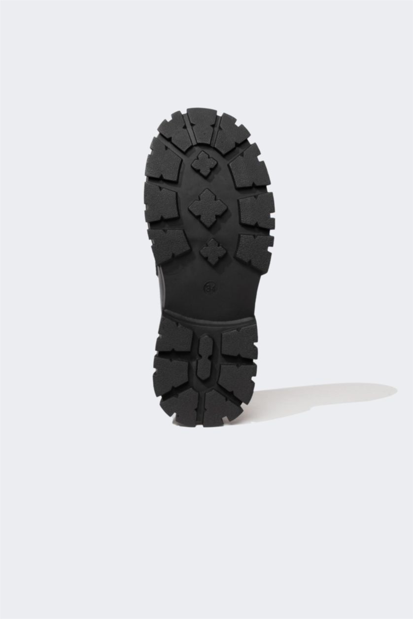 بناتي أسود حذاء فلات بناتي جلد صناعي سليب أون