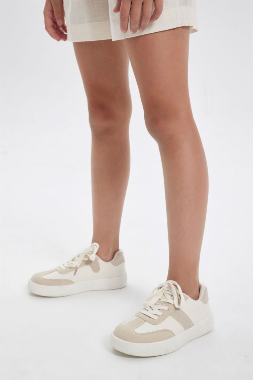 بناتي بيج حذاء رياضي بناتي جلد صناعي وكعب سميك