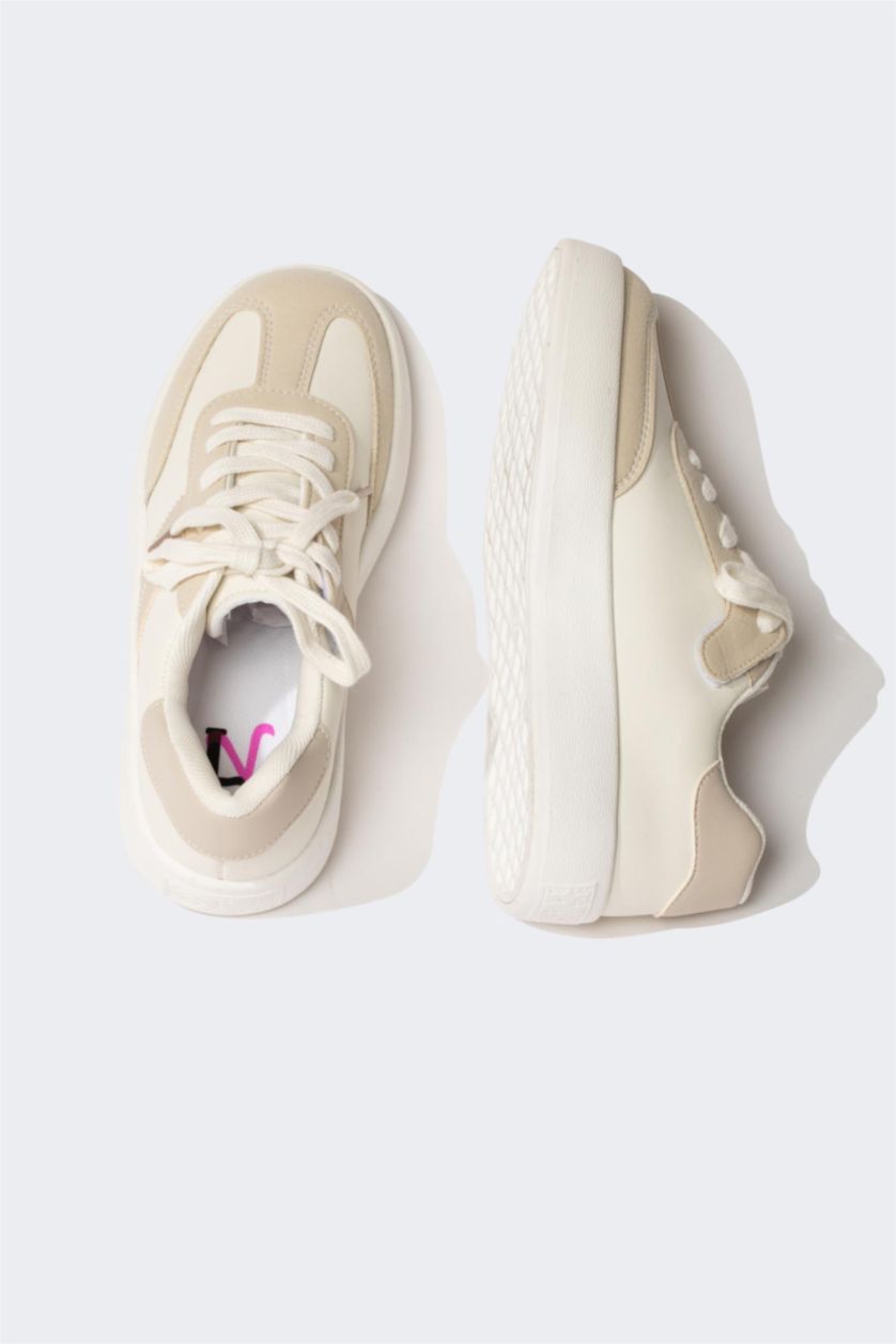 بناتي بيج حذاء رياضي بناتي جلد صناعي وكعب سميك