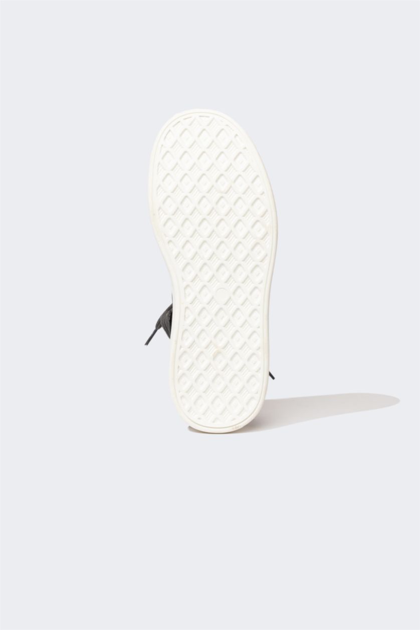 أولادي أسود حذاء رياضي اولادي جلد صناعي بكعب سميك