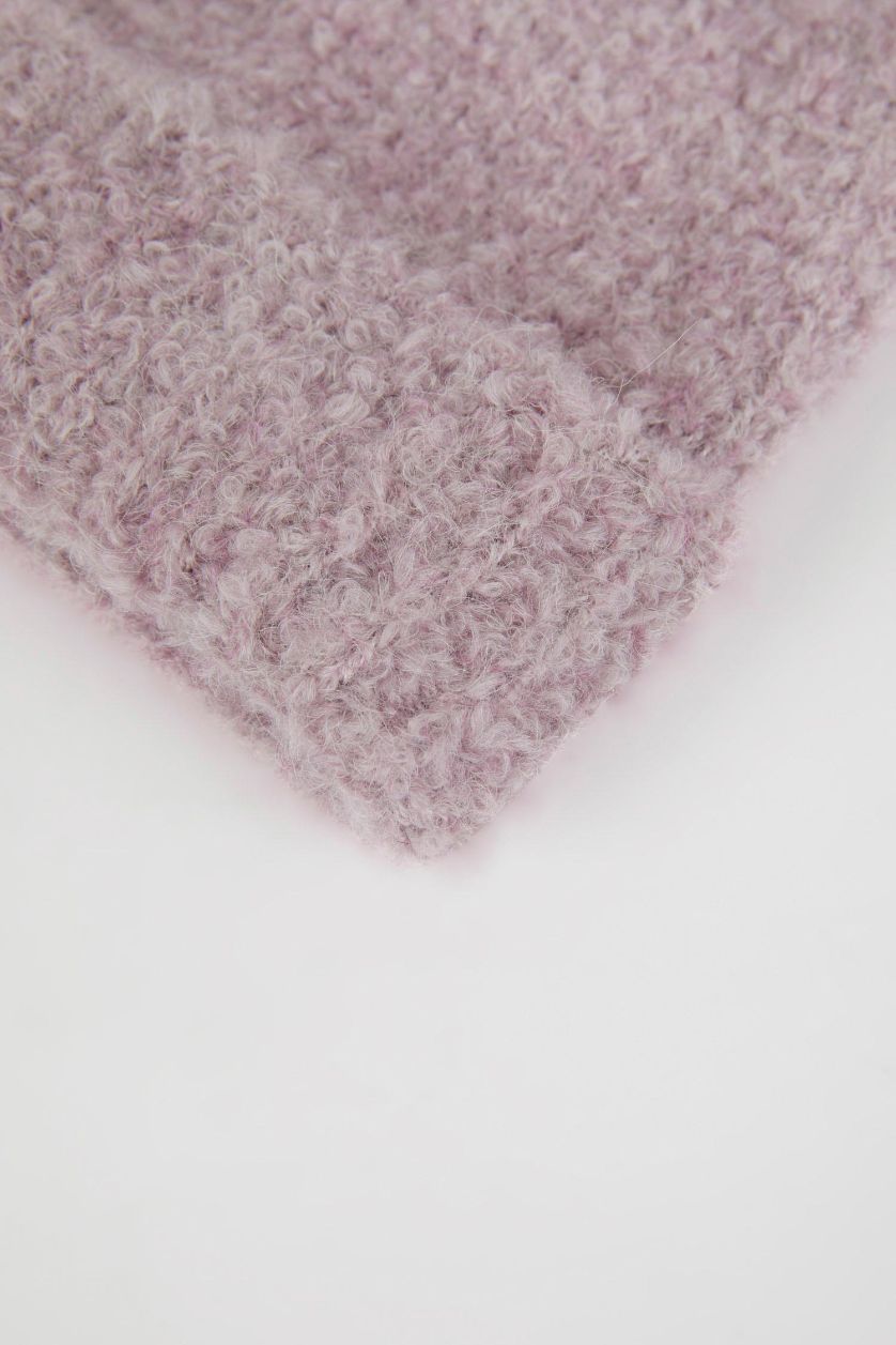 Kız Çocuk - Genç Kız Lila Pelüş Bere Kız Çocuk