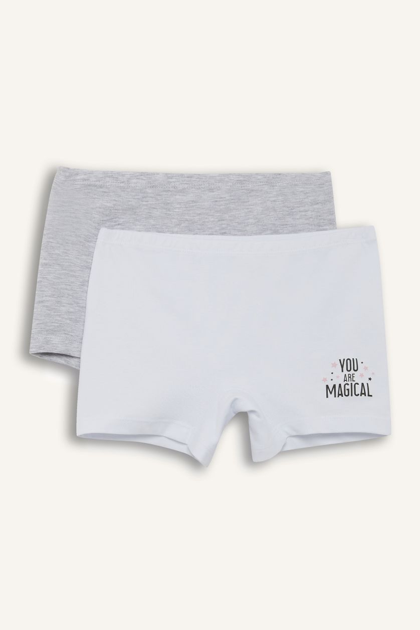 Girls & Teens Grey Melange Girl 2 Piece Boxers