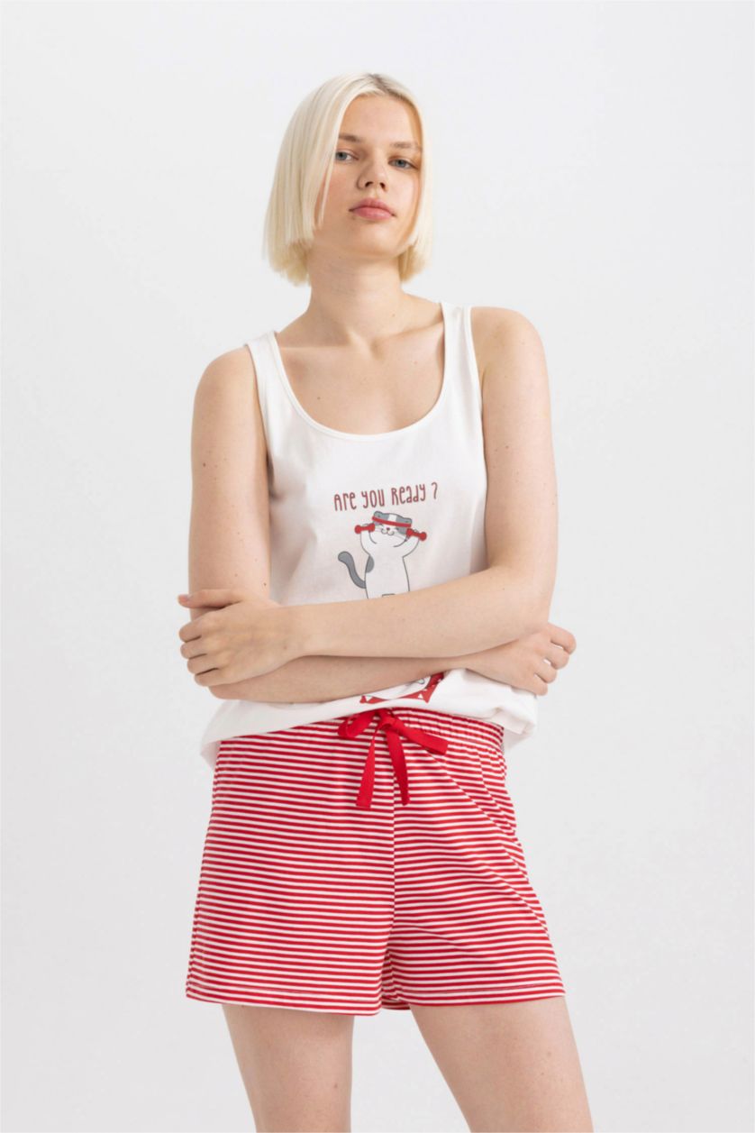 WOMAN Red Printed 2 Piece Pajama Set